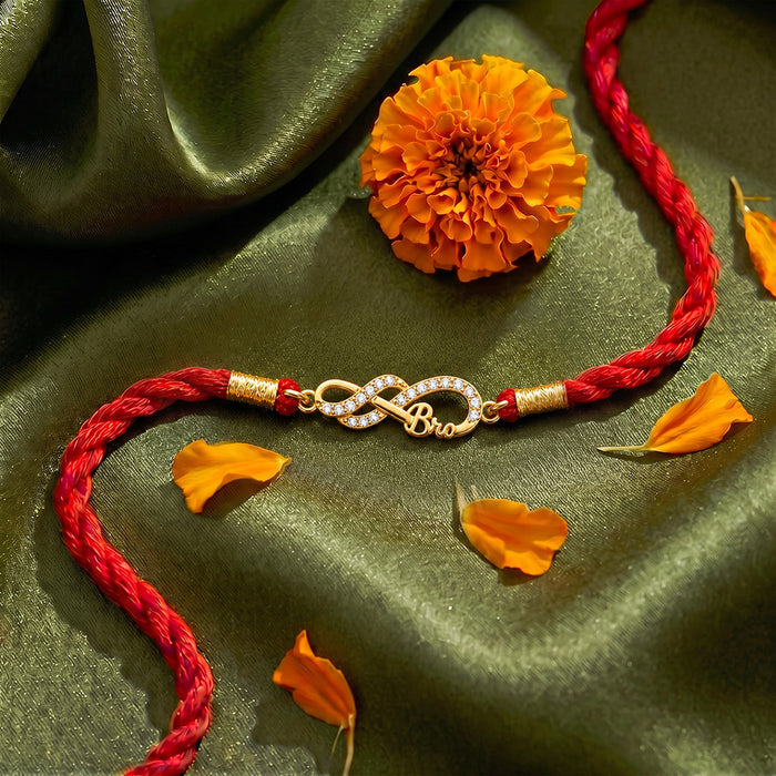 CZ Infinity Bro Gold Plated Rakhi