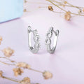 CZ Infinity Rhodium Plated Silver Latchback Hoops