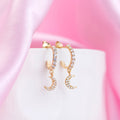 CZ Moon Gold plated 925 Sterling Silver Earring