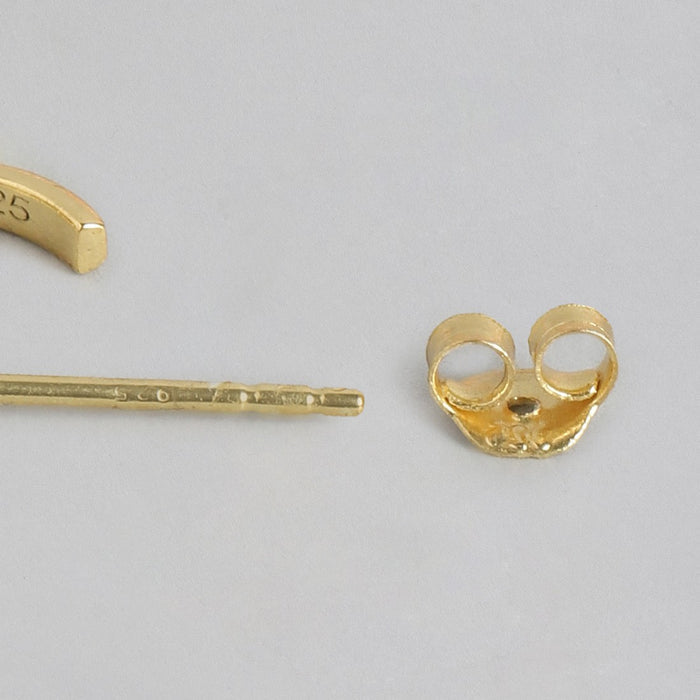 CZ Moon Gold plated 925 Sterling Silver Earring