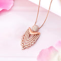 CZ Radiance Elegance Rose Gold-Plated 925 Sterling Silver Charm Pendant with Chain