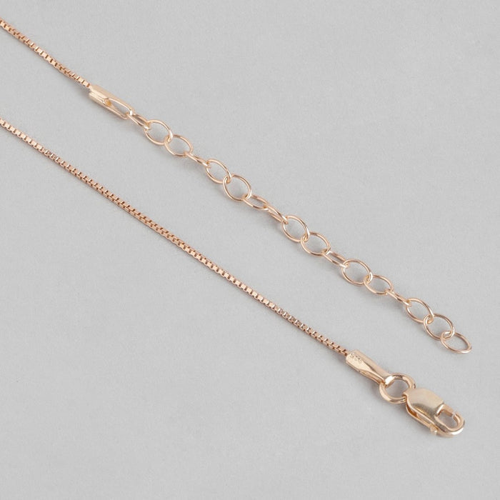 CZ Radiance Elegance Rose Gold-Plated 925 Sterling Silver Charm Pendant with Chain