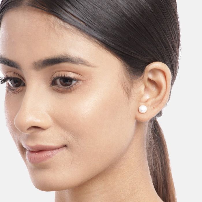 CZ Rhodium Plated 925 Sterling Silver Combo Earring Set