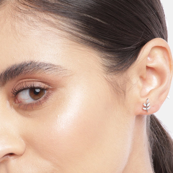 CZ Rhodium Plated 925 Sterling Silver Combo Earring Set