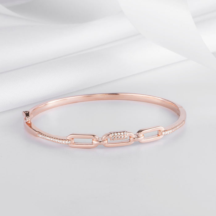 CZ Rose Gold Plated 925 Sterling Silver Bracelet