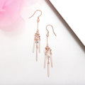 CZ Rose Gold Plated 925 Sterling Silver Drop Earrings