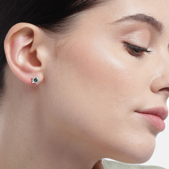 CZ Rose Gold Plated 925 Sterling Silver Earrings