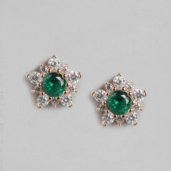 CZ Rose Gold Plated 925 Sterling Silver Earrings