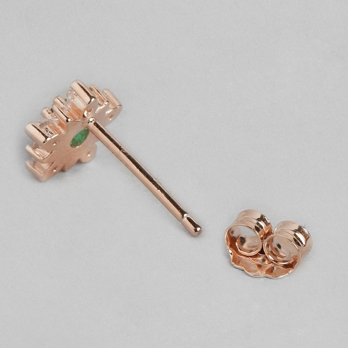 CZ Rose Gold Plated 925 Sterling Silver Earrings