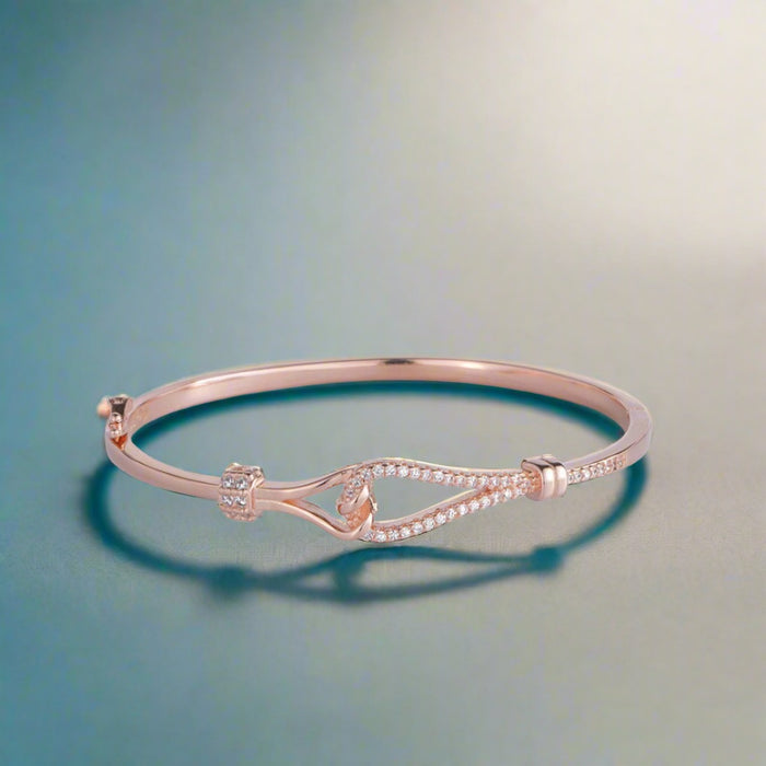 CZ Rose Gold Plated 925 Sterling Silver Kada Bracelet