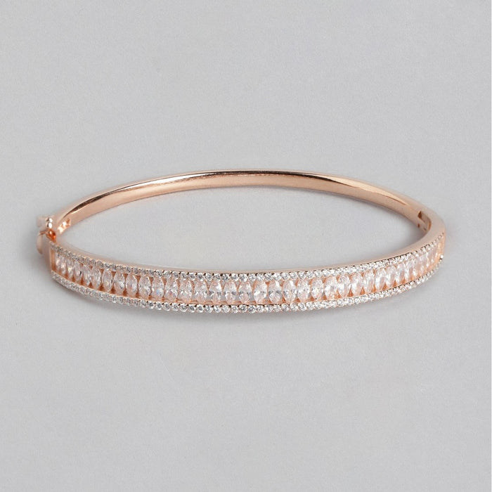CZ Rose Gold Plated 925 Sterling Silver Kada Bracelet