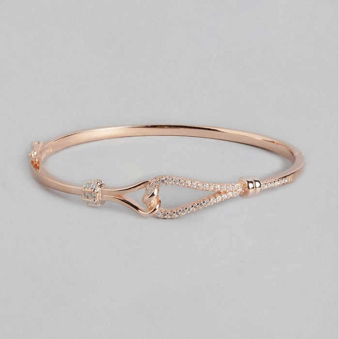 CZ Rose Gold Plated 925 Sterling Silver Kada Bracelet