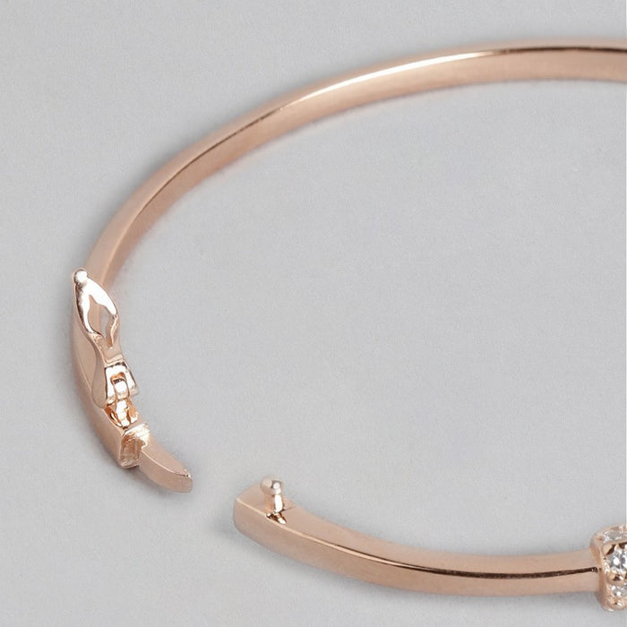 CZ Rose Gold Plated 925 Sterling Silver Kada Bracelet