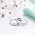 CZ Solitaire 925 Sterling Silver Couple Ring (Adjustable)