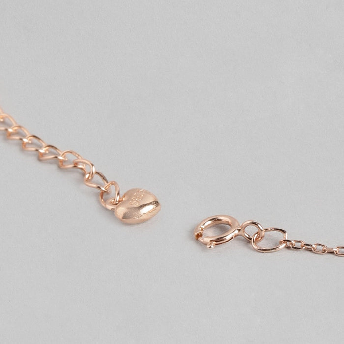 CZ Solitaire Rose Gold Plated 925 Sterling Silver Necklace