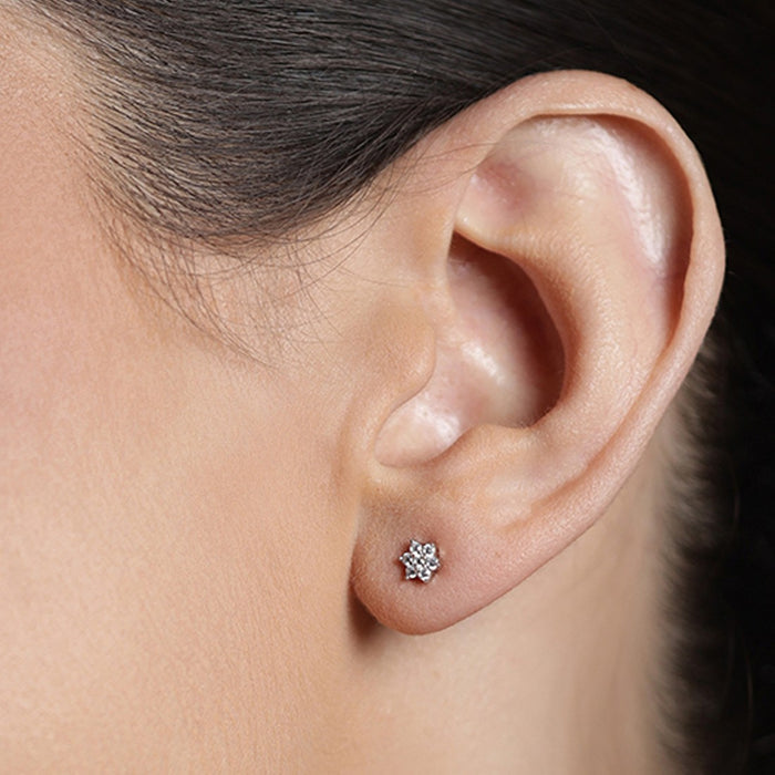 CZ Star 925 Sterling Silver Stud Earrings