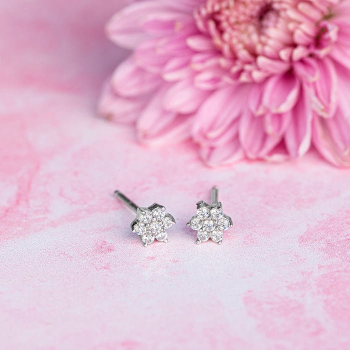 CZ Star 925 Sterling Silver Stud Earrings