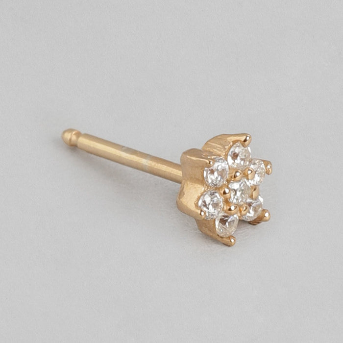 CZ Star Gold Plated 925 Sterling Silver Stud Earrings