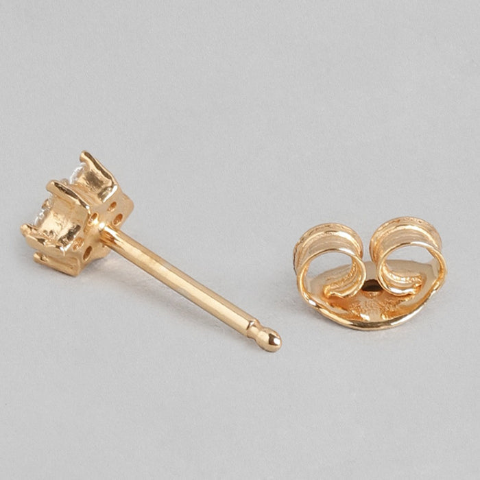 CZ Star Gold Plated 925 Sterling Silver Stud Earrings