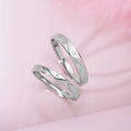 925 Sterling Silver CZ Studded 925 Sterling Silver Couple Band Rings (Adjustable) for Women – Zavya