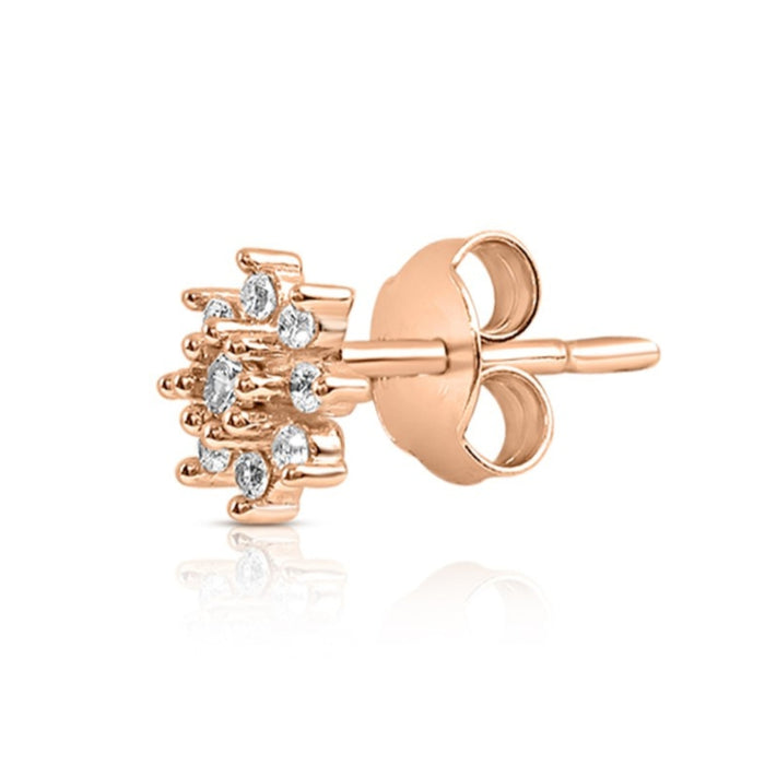 CZ Studded Floral Rose Gold 925 Sterling Silver Stud Earrings Gift Hamper