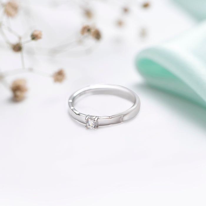 CZ Studded Rhodium Plated 925 Sterling Silver Ring for Him (Adjustable)