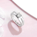 CZ Studded Solitaire 925 Sterling Silver Ring for Him (Adjustable)