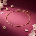 Dainty Bezel Gold Plated 925 Sterling Silver Bracelet