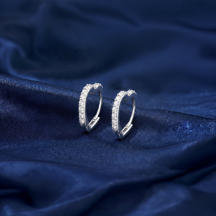 Dainty Glow Rhodium Plated 925 Silver Hoop Earring
