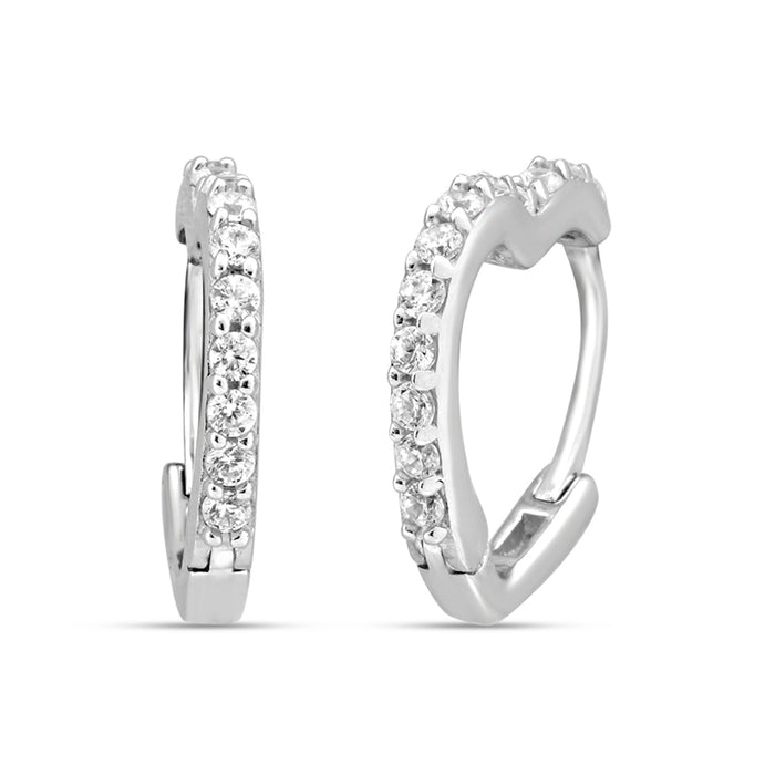 Dainty Glow Rhodium Plated 925 Silver Hoop Earring