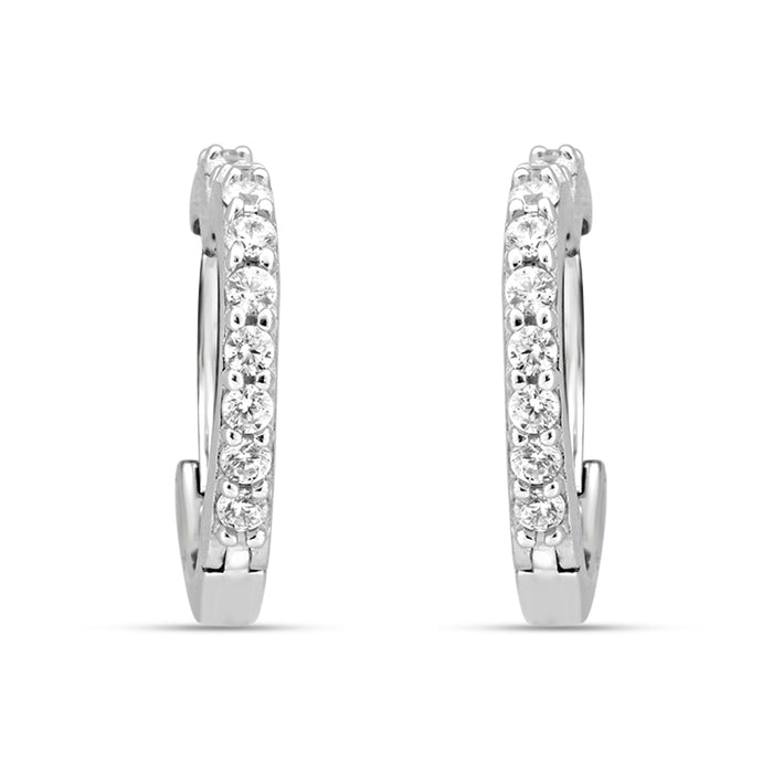 Dainty Glow Rhodium Plated 925 Silver Hoop Earring