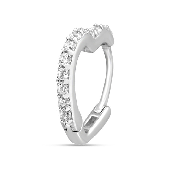 Dainty Glow Rhodium Plated 925 Silver Hoop Earring