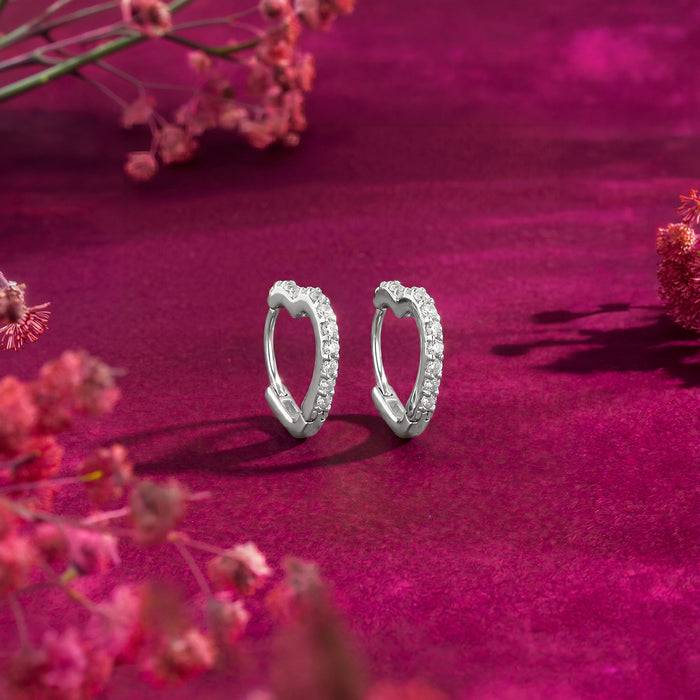 Dainty Glow Rhodium Plated 925 Silver Hoop Earring