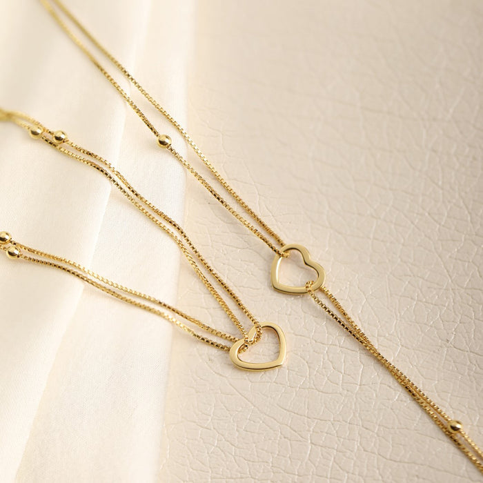 Dainty Heart Gold Plated 925 Sterling Silver Anklets