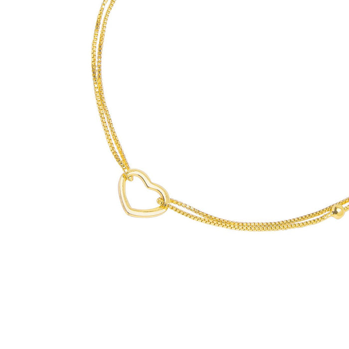 Dainty Heart Gold Plated 925 Sterling Silver Anklets
