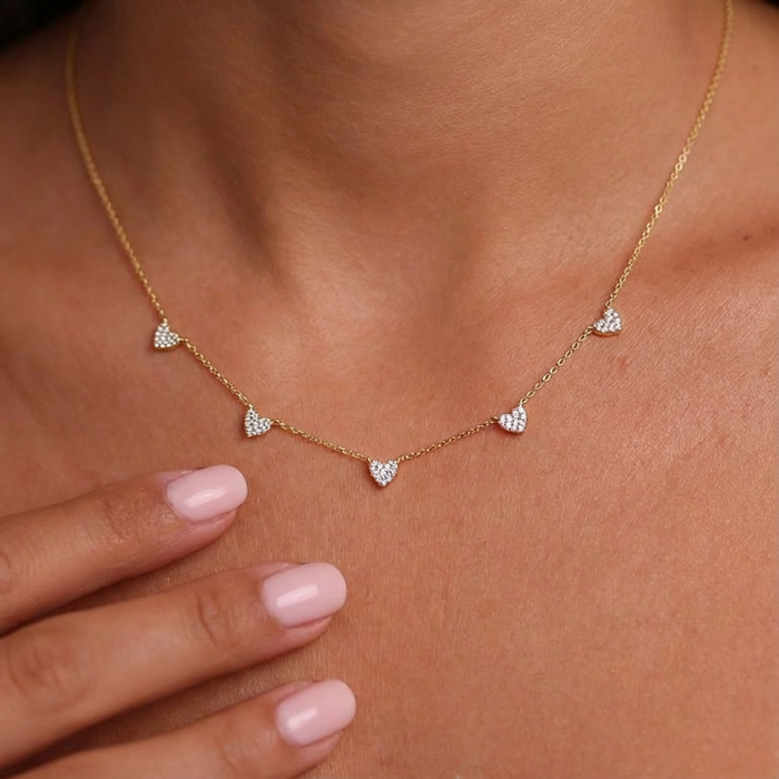 Dainty Heartline Gold Plated 925 Sterling Silver Necklace