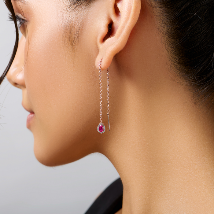 Dainty Threader Rose Gold Plated 925 Sterling Silver Earrings