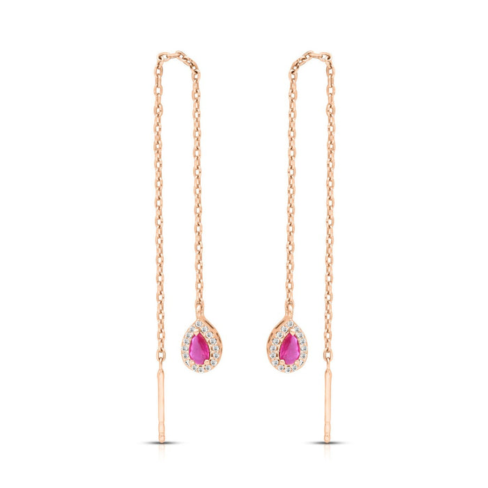 Dainty Threader Rose Gold Plated 925 Sterling Silver Earrings