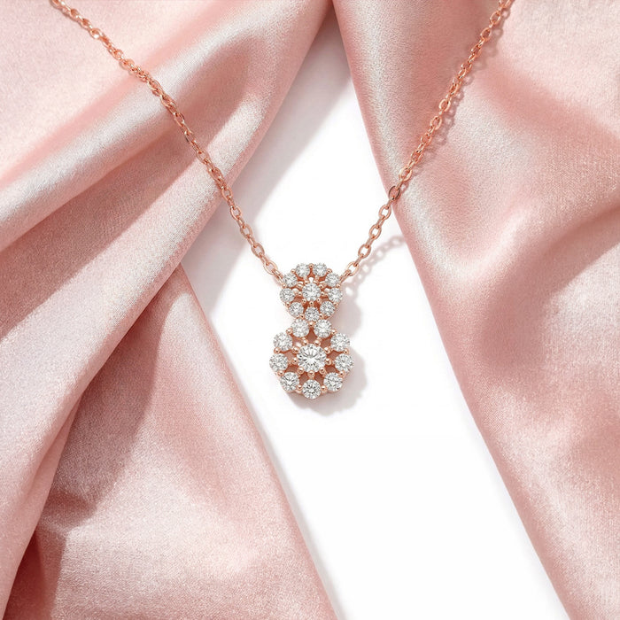 Dazzling Array Rose Gold Plated 925 Silver Women's Pendant with Link Chain