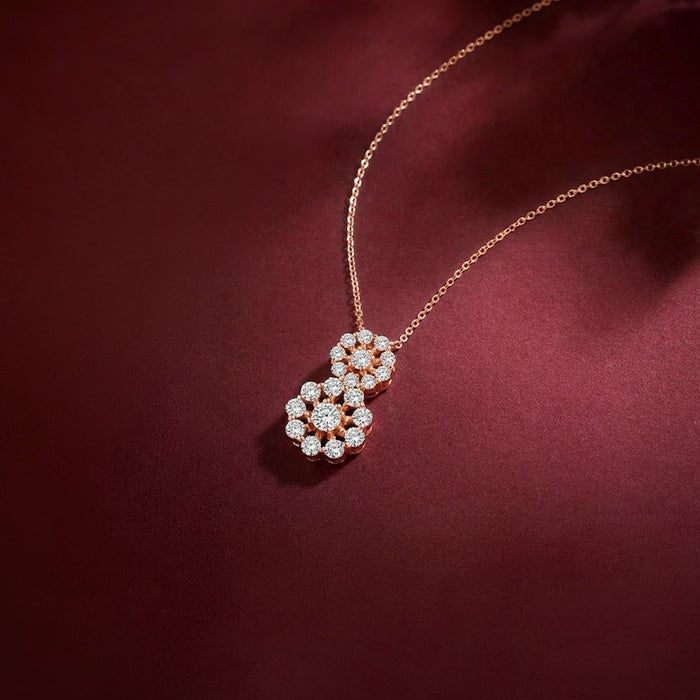 Dazzling Array Rose Gold Plated 925 Sterling Silver Women's Pendant Necklace
