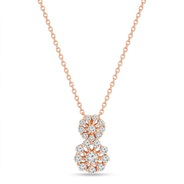 Dazzling Array Rose Gold Plated 925 Sterling Silver Women's Pendant Necklace