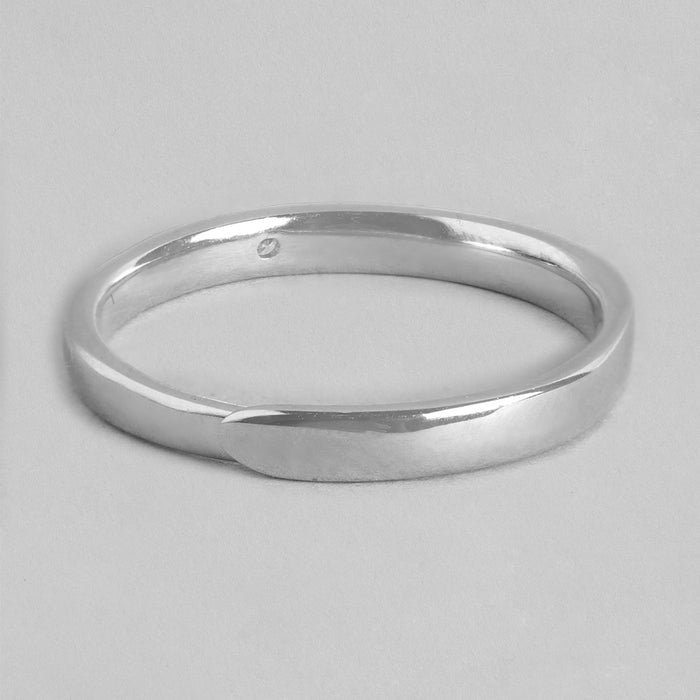 Dazzling Brilliance CZ Rhodium Plated  925 Silver Mens Ring  (Adjustable)
