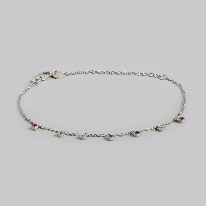 Dazzling Cascade Rhodium-Plated CZ 925 Sterling Silver Drop Bracelet