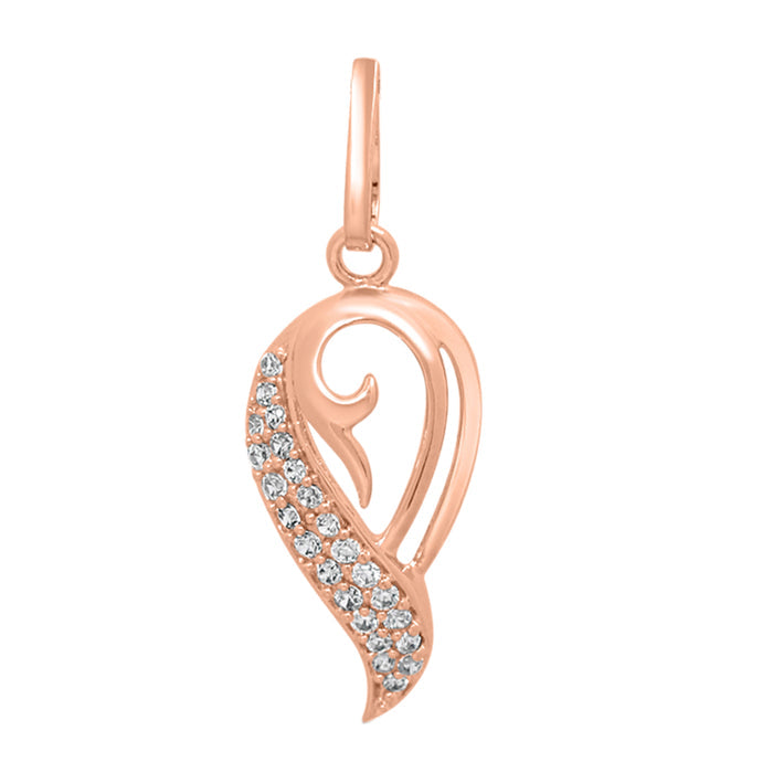 Dazzling Charm 925 Sterling Silver Rose Gold Plated Pendant with Link Chain