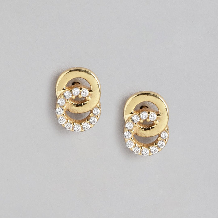 Dazzling Dance Double Circle CZ Gold-Plated Jewellery Set