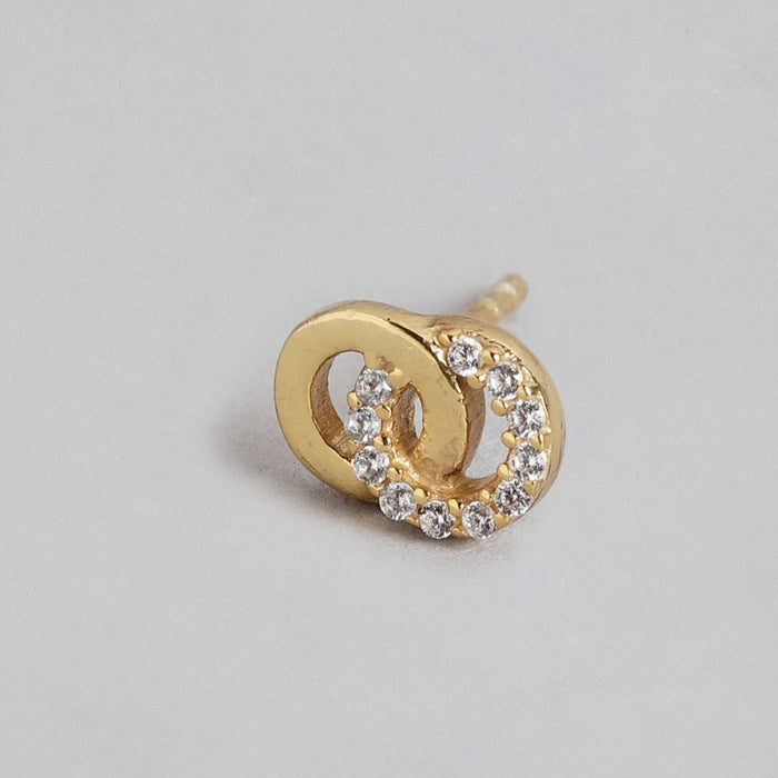 Dazzling Dance Double Circle CZ Gold-Plated Jewellery Set