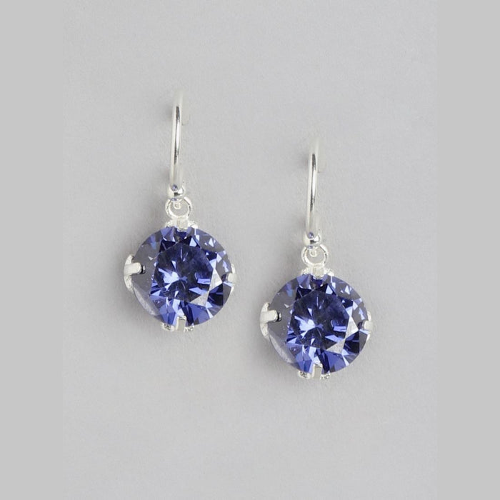 Dazzling Dangle Solitaire Sterling Silver Drop Earrings