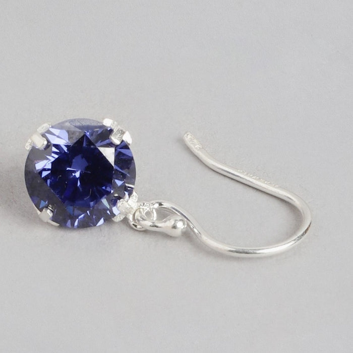 Dazzling Dangle Solitaire Sterling Silver Drop Earrings