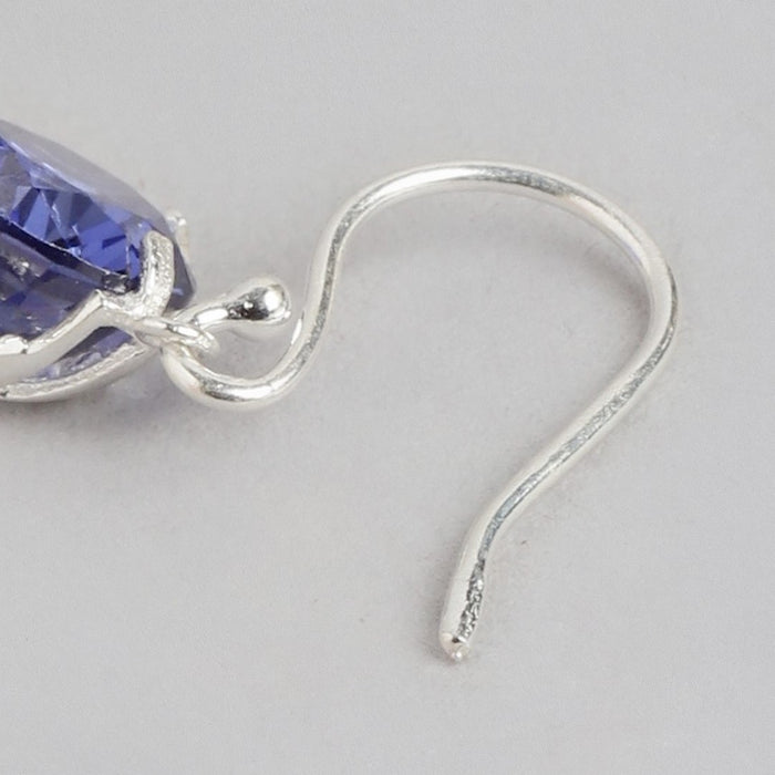 Dazzling Dangle Solitaire Sterling Silver Drop Earrings