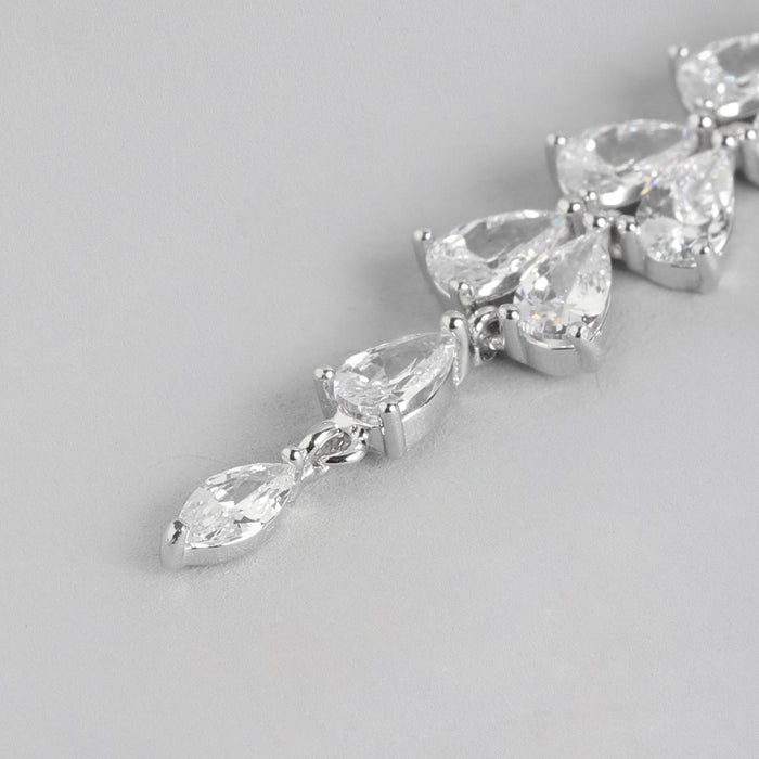 Dazzling Droplets Rhodium-Plated 925 Sterling Silver Drop Earrings